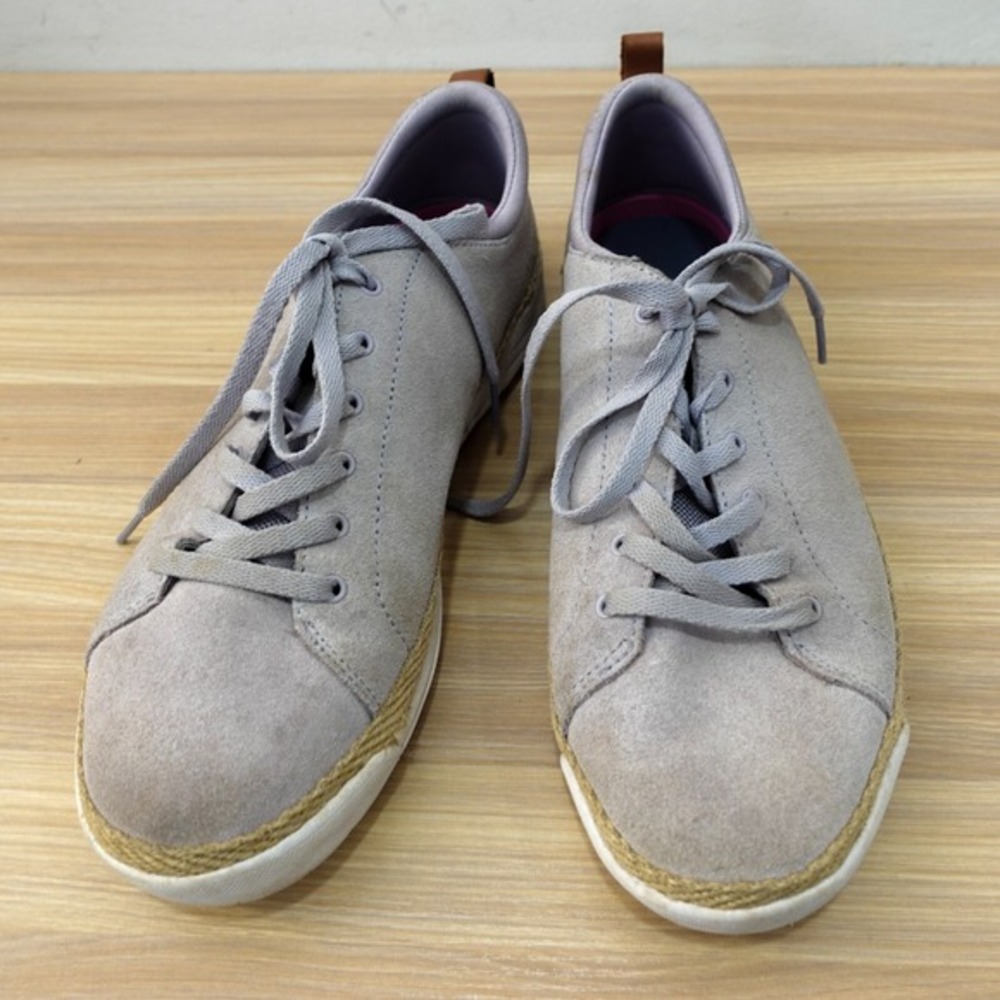 Gray Suede Lace Up Sneaker Womens 10 M‎ Quiet Luxury Low Top Shoes RYKA Olyssia